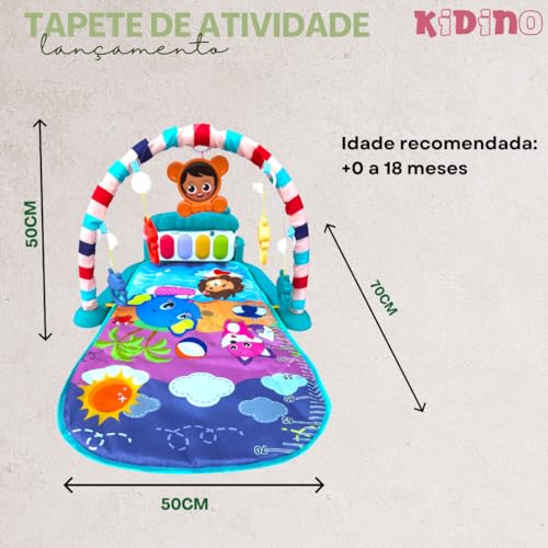 Tapete Ginásio De Atividades Play Piano Kidino Confortável Tapete de Atividades Bebe Com Piano Music
