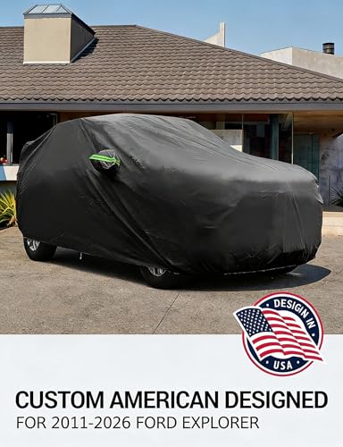 Image of Proadsy Custom Fit Car Cover for 2011-2026 Ford Explorer Waterproof Outdoor | UV-Blocking Waterproof With Soft Lining Prevents Leaks & Scratches. Perfect For Sunny, Snowy Outdoor Parking, Garage Storage