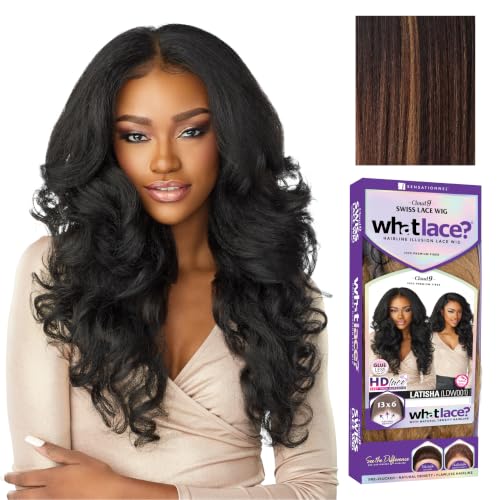 Image of Sensationnel What Lace 13x6 Wig-Latisha, BALAYAGECHOCOLATE | Lace Front, Hand-Tied, Synthetic, Natural Density Pre-Plucked Hairline, Glueless