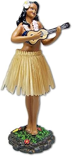 KC Hawaii Leilani - Muñeca para tablero de instrumentos con ukelele natural, 7 pulgadas