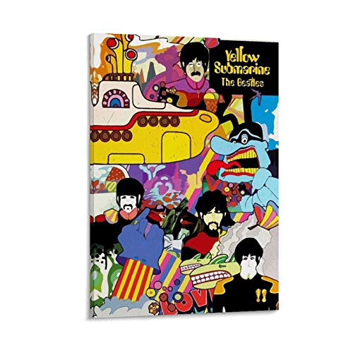 TIANDOU Posters The Beatles Yellow Submarine Impression sur toile pour décoration de chambre familiale moderne 60 x 90… - Les Beatles, Paul McCartney, John Lennon, RIngo Starr, George Harrison TIANDOU Posters The Beatles Yellow Submarine Impression sur toile pour décoration de chambre familiale moderne 60 x 90…