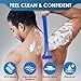 Aphohome Back Shaver for Men with Foldable Ergonomic Long Handle: Triple-Blade Razor for Smooth Shaves, Wet & Dry Grooming, 8 Replacement Blades, Ideal for Back Chest Body Hair Removal