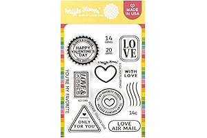 Postage Collage Love - Waffle Flower Crafts Clear Stamp & Die Combo