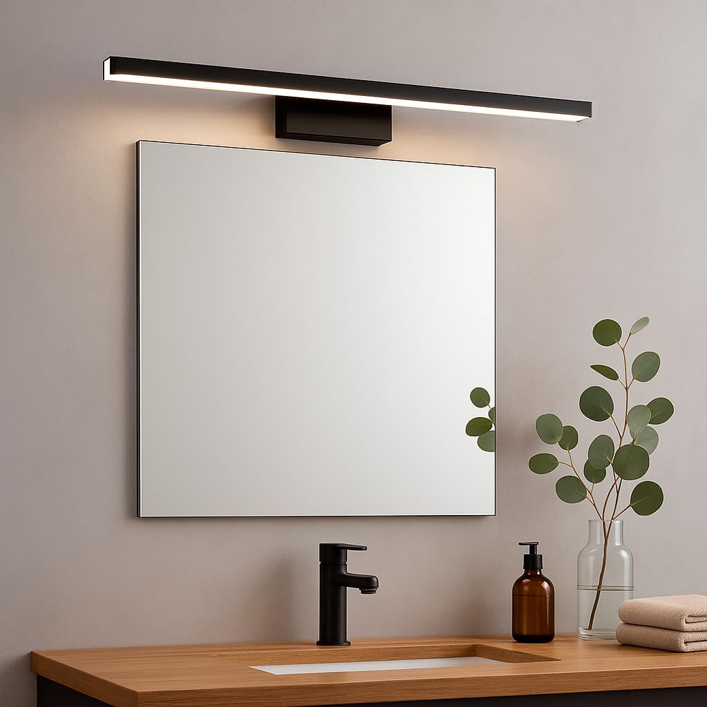 M Ledme - Lampa ścienna LED do lustra łazienkowego Plex 8 W 40 cm, neutralna biel 4000 K, wodoodporna IP44, mocowana do lustra, mebli lub ścian, 400 x 51 x 128 mm (wys.)