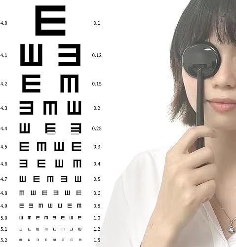 Miniatura 3 de Paquete de 4 oclusores de ojo de mano negros de plástico Vision Optics Optometría Instrumento para examen de gráfico ocular