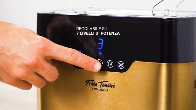 Tostapane ECO-DE Elettrico Nero Touch 2 Fessure XL - 7 Livelli Con Funzioni Riscalda, Scongela, Bagel