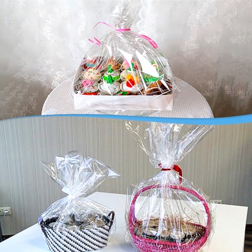 Image of Yolev 500pcs Heat Shrink Wrap Bags for Baskets Heat Seal Bags Film | 4 Sizes Clear POF 14 inchx20 inch(100) 8 inchx12 inch (100) 8 inchx10 inch (100) 4 inchx6 inch (200) for Soap Book Bath Bomb Jar Tumbler Sleeve Packaging