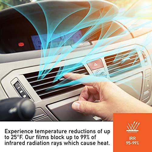 Image of MotoShield Pro Ceramic Tint Film [Blocks Up to 99% of UV /IRR Rays] 20 Inches x 10 Feet - Window Tint Film Roll (5%) Limo Tint