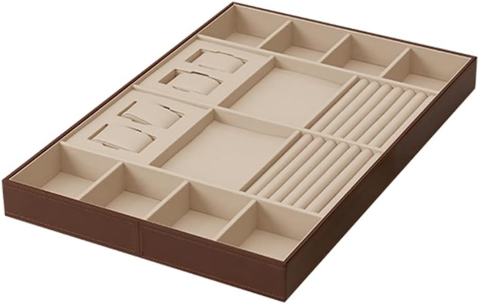 Jewelry Organizer, High-End Leather Box, Watch and Ring Holder, Soft Case for Necklaces, Ideal for Women and Girls, Elegant Display Stand