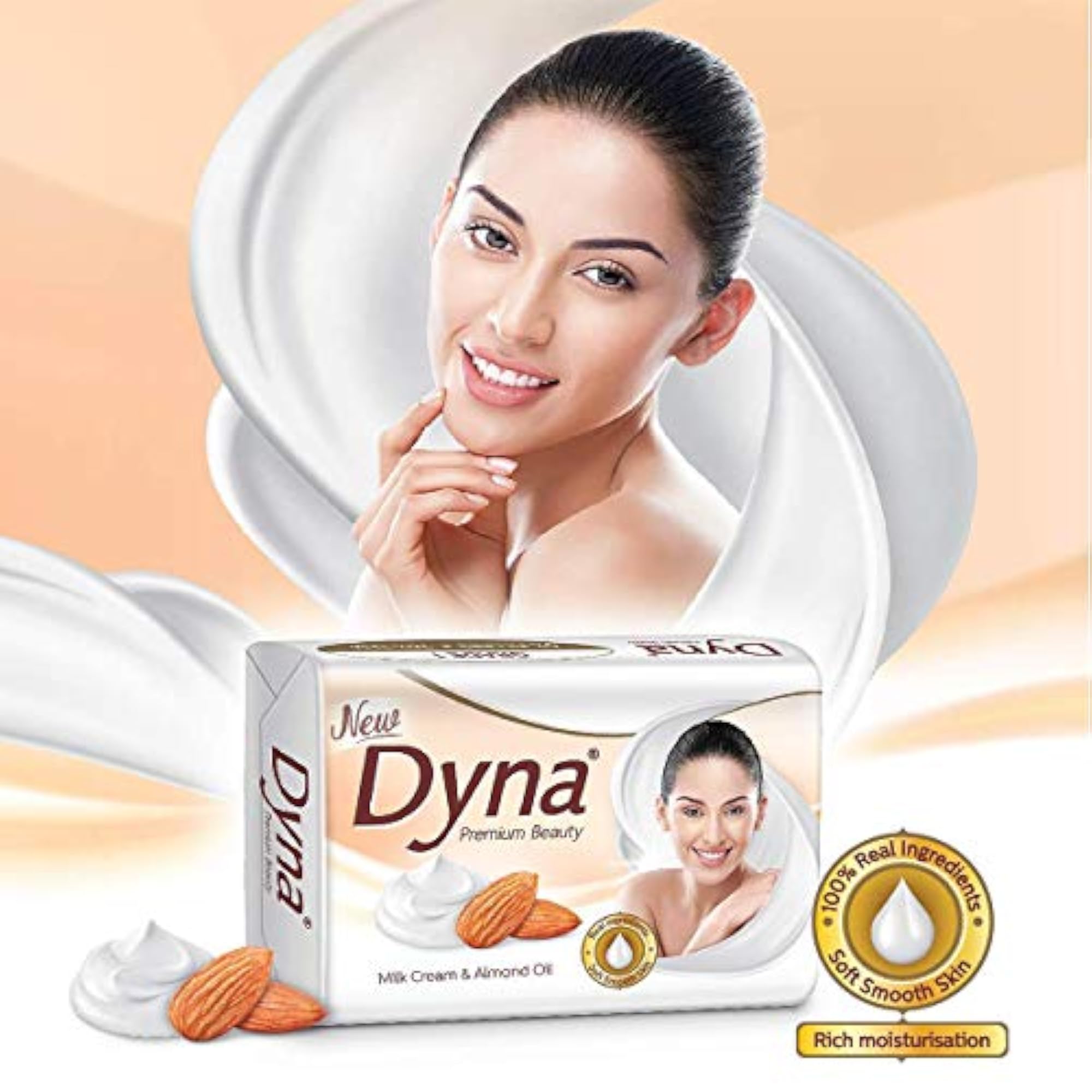 Milk Cream & Almond Oil Extracts Bathing Soap Pack of 5