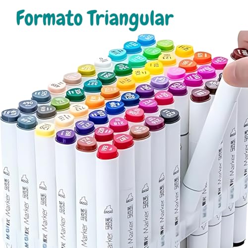 Conjunto de Marcadores Brancos Pontas Duplas Finas e Chanfradas Com Estojo Branco, Para Adultos e In
