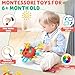 Easter Basket Stuffers for Toddlers Kid Airplane Travel Toys for Toddler 1-3 Sensory Montessori Toys for 1+ Year Old Silicone Pull String Road Trip Car Seat Travel Activities Essentials 18+ Months