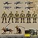 Baimiby Army Men Action Figures, Toy Soldiers for Boys 6-8,Military Playset with 2 Dogs 6 Weapons,Plastic Army Men Toys Birthday Gift for Kids Boys Military Collectors