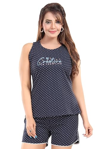 Image of ATTEMPT Women's Cotton Night Suits /Sleepwear /Sleeveless NightSuits /Nightdress /Female Nightwear