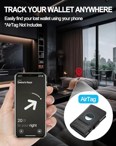 mens wallet credit card holder - with airtag holder 2 id windows  trifold leather  rfid blocking pop up wallet  cash slot  coin pocket  morden business stylish slim  gifts for men