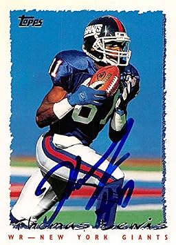 179352 New York Giants Ft 1995 Topps No. 399 Thomas Lewis Autographed Football Card
