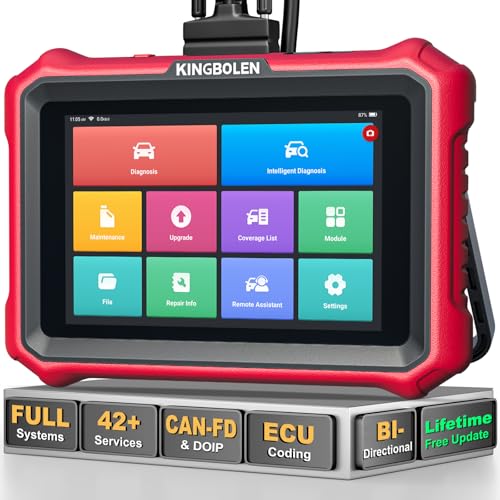 KINGBOLEN K8 Elite OBD2 Scanner, Bi-Directioneel Scangereedschap Met ECU Codering, 42+ Reset Service, Gratis V.A.G Gids, Auto Diagnostisch Gereedschap Voor Alle Systemen Levenslang Gratis Update, FCA