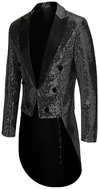 Mardi Gras Costumes for Men Shiny Sequins Ringmaster Jacket Blazer for Women STJK005