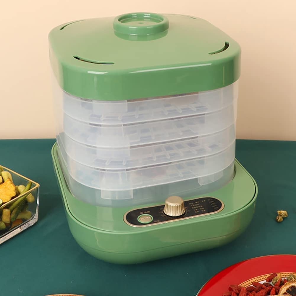 Disidratatore per alimenti a 5 vassoi, vassoi trasparenti da 9,45 pollici, controllo della temperatura regolabile, crea facilmente snack secchi per la famiglia, prepara frutta, carne essiccata,