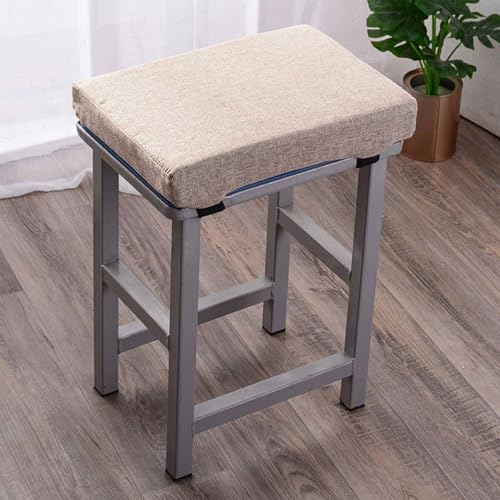 Cojín de Asiento Cuadrado con Lazos Espesor de 3/5/8 cm | Taburete de Bar Suave Cojín de Asiento Suave para Taburete, jardín, Interior, Exterior, Hogar(Khaki,34x24x3CM/13 x9 x1)