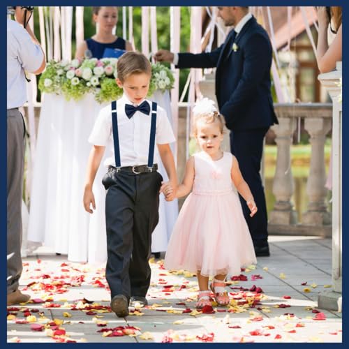 Miayical Ensemble Bretelles et Nœud Papillon Enfant - Style Rétro avec 3 Fermoirs - Ajustable 65cm pour Garçon & Fille 1-8 Ans - Idéal Mariage, Fête – vue 6