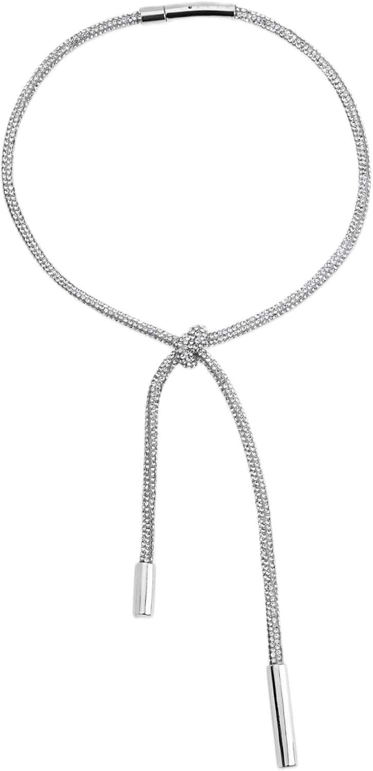 AREA Crystal Knot Necklace