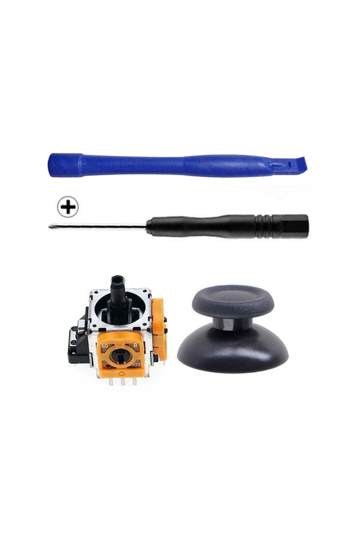 Ps4 Analog Motor Ve Topuz 1+1 Tornavida Ayırıcı Set Playstation 4 Kol Tamir Seti Yedek Parça