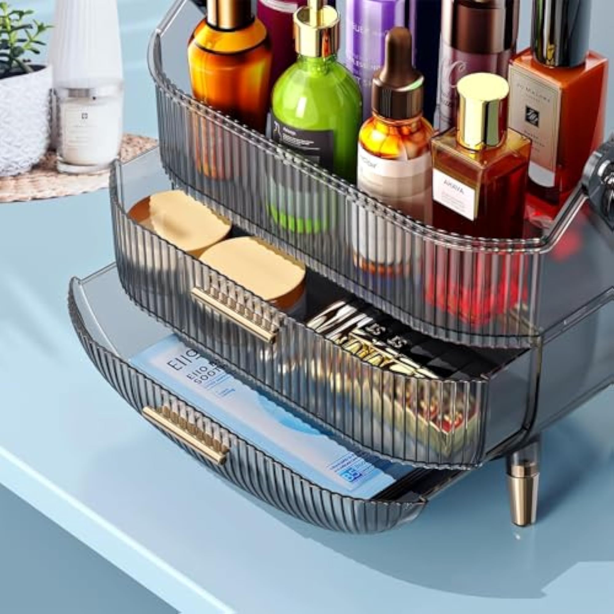 Clear Drawer Type Makeup Storage Rack