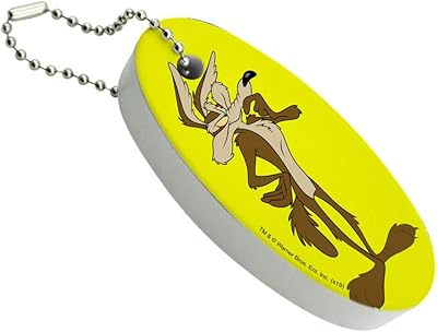 GRAPHICS & MORE Looney Tunes Wile E Coyote Floating Keychain Oval Foam Fishing Boat Buoy Key Float