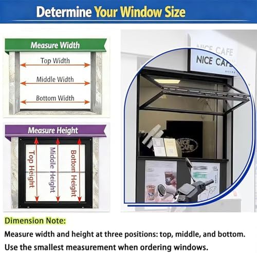 34x28in Folding Concession Serving Window with Lock – Double Hung Tempered Glass Service Window for Food Trucks, Snack Bars, Coffee Shops – Durable Black Finish