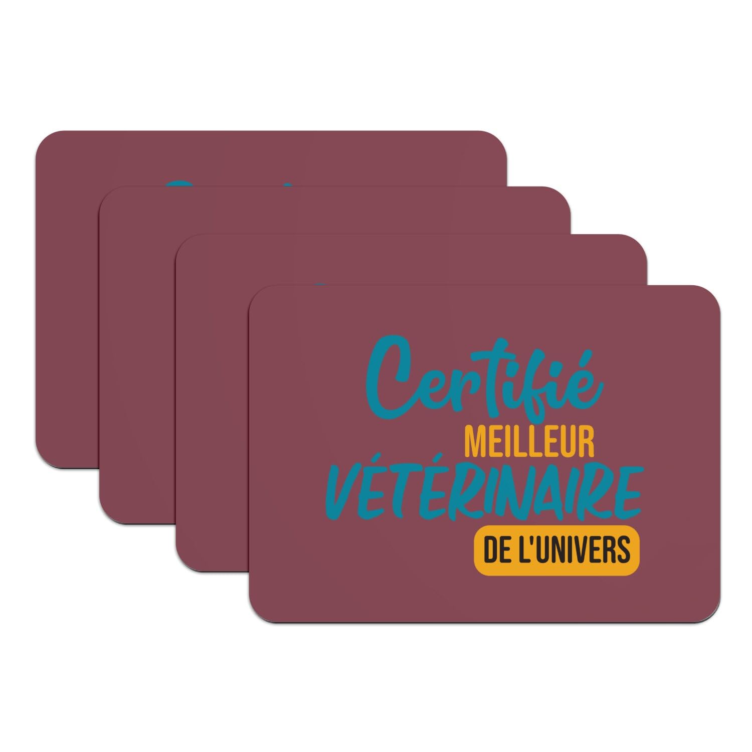 Sets de table caoutchouc rouge grand format pour veto animaux et docteur