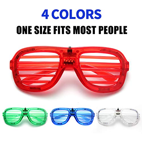 M.best 8 Pack Led Glasses 4 Colors Light Up Glasses Glow In The Dark Party Supplies Favor For Kids Adult Birthday,Raves, Concert,Halloween,Christmas #TOP3