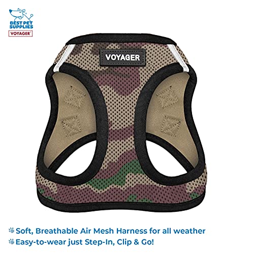 Image of Voyager Step-in Air All Weather Mesh Harness and Reflective 5 ft Dog Leash with Neoprene Handle for Small, Medium and Large Breed Puppies by Best Pet Supplies - Army Base, XXXS