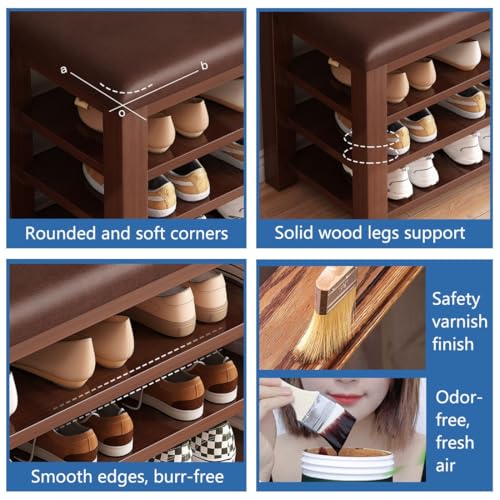 Banc à chaussures en bois de qualité supérieure finition naturelle