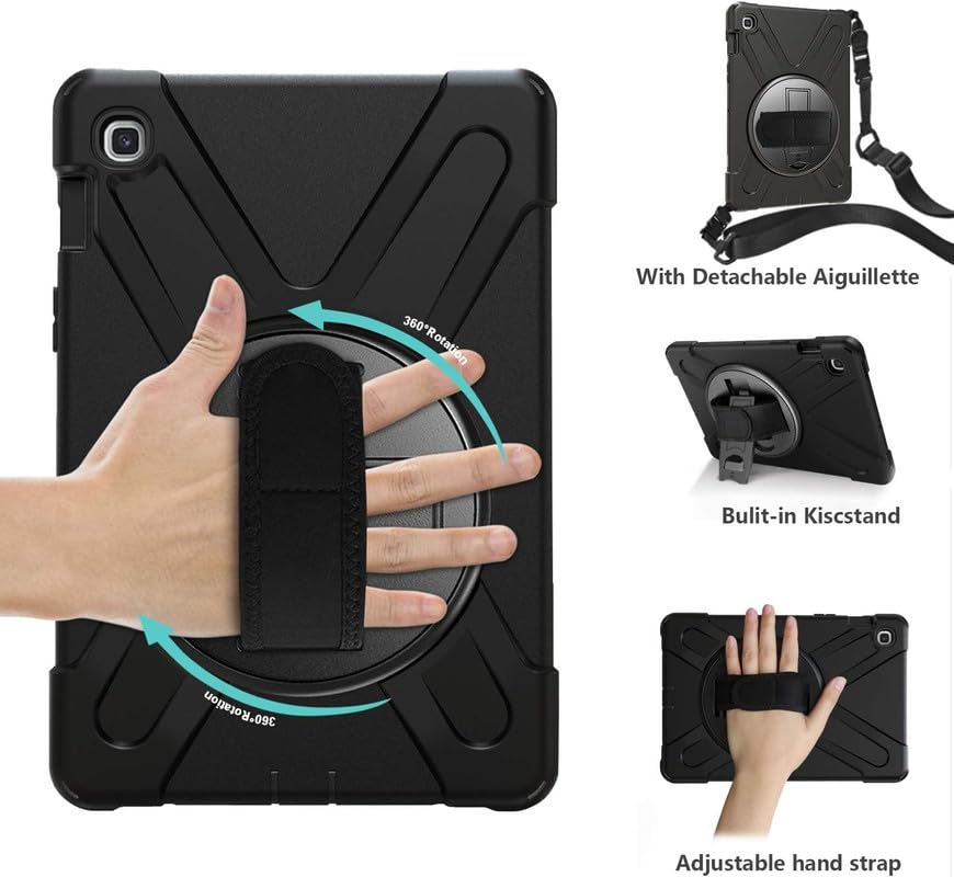 Image of MoreFit Hybrid Back Cover Case with Kickstand Wheel Pattern for Samsung Galaxy Tab S5e 10.5 Inch 2019 T720 / T725 - Black