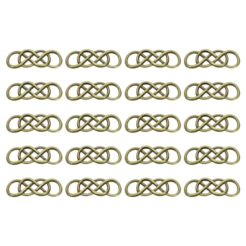 PATIKIL 30 Pcs Twist Knot Symbol Connector Charm, Alloy Jewelry Making Accessories for DIY Necklace Bracelet Bronze