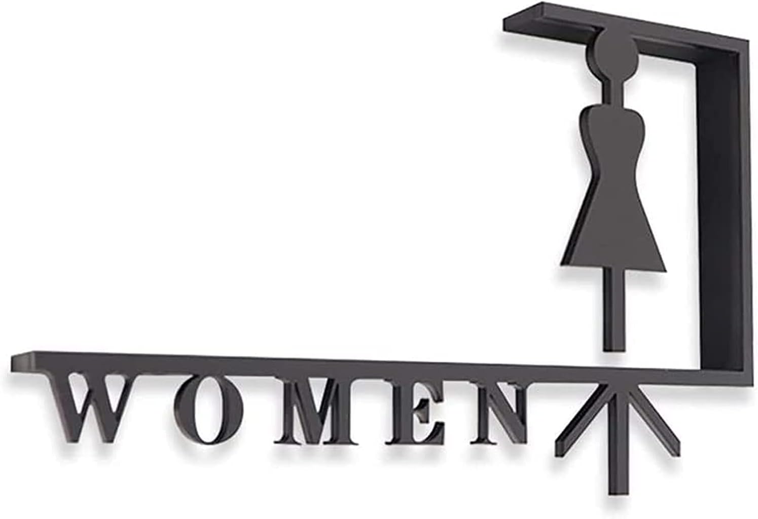 bpa Restroom Washroom Sign Toilet Men's and Women's Modern Acrylic 3D Door Sign Wall Sticker Bathroom Signage for Office, Shop, Restaurant(Black,Women)