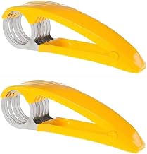 Liberty 2-piece stainless steel banana slicer with large ergonomic handle, cucumber ham fruit slicer, banana slicer