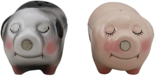 Miniatura 8 de Ebros Gift Cerámica Star Crossed Lovers Chubby Country Farm Bacon Porky Cerdo Pareja Besando Salero y Pimentero Set San Valentín Cerdos Piglets