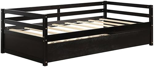 Miniatura 8 de KOTEK Sofá cama individual con nido, marco de sofá cama de madera maciza con soporte de listones duradero, no necesita somier, sofá cama con juego