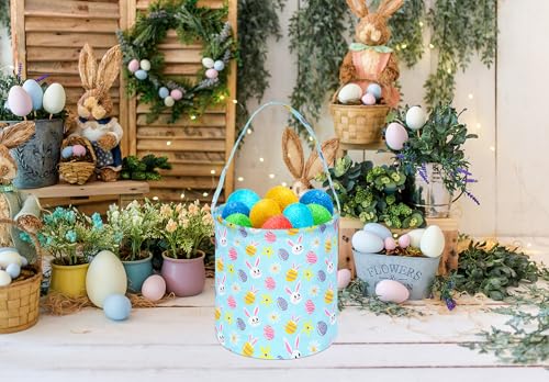 Image of DUYIY Easter Bunny Basket Easter Eggs Gift Bucket, Dinosaur Storage Bin for Kids,Storage Box Organizer Basket for Kids (Blue)