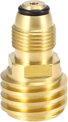 Miniatura 1 de Fachmann 1 adaptador de repuesto de tanque de propano que convierte la válvula de servicio de tanque POL LP a QCC1tipo 1 de latón sólido de ajuste