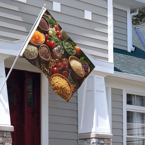 Drapeau extérieur 1,2x1,8m robuste avec motif de ferme pour jardin