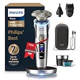 Philips Shaver i9000 Prestige Ultra, Wet & Dry Electric Shaver, Chrome, Skin IQ Pro Technology, Triple Lift & Cut System, 360 Rotating NanoTech Precision Blades, 5 Shaving Modes, Model XP9404/38