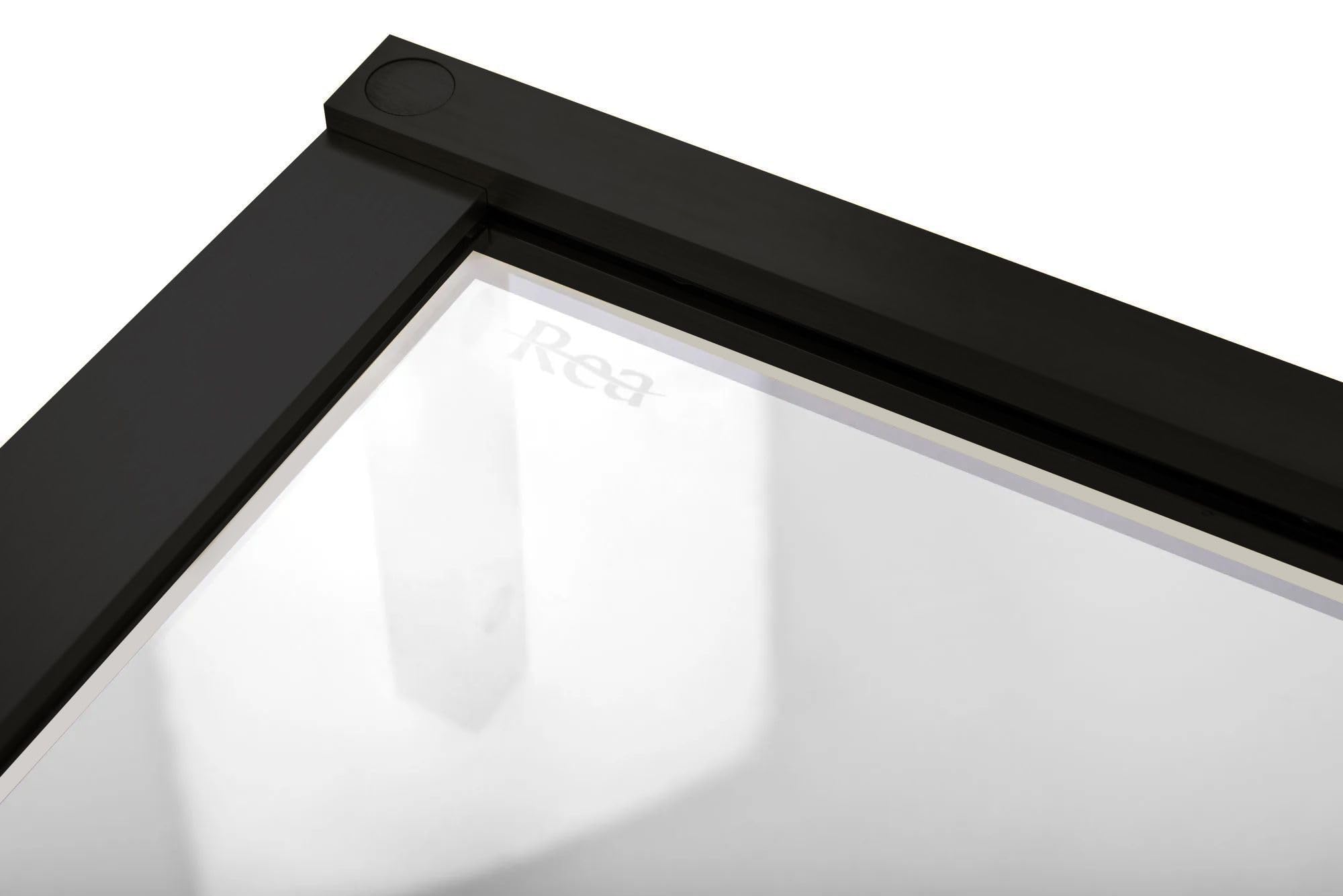 Rea - Box Doccia Black 80X80 Cabina Doccia Senza Piatto Doccia Vetro Di Sicurezza Temperato Transparentne 6mm (Nero Opaco) Porta: 80 Parete: 80 cm