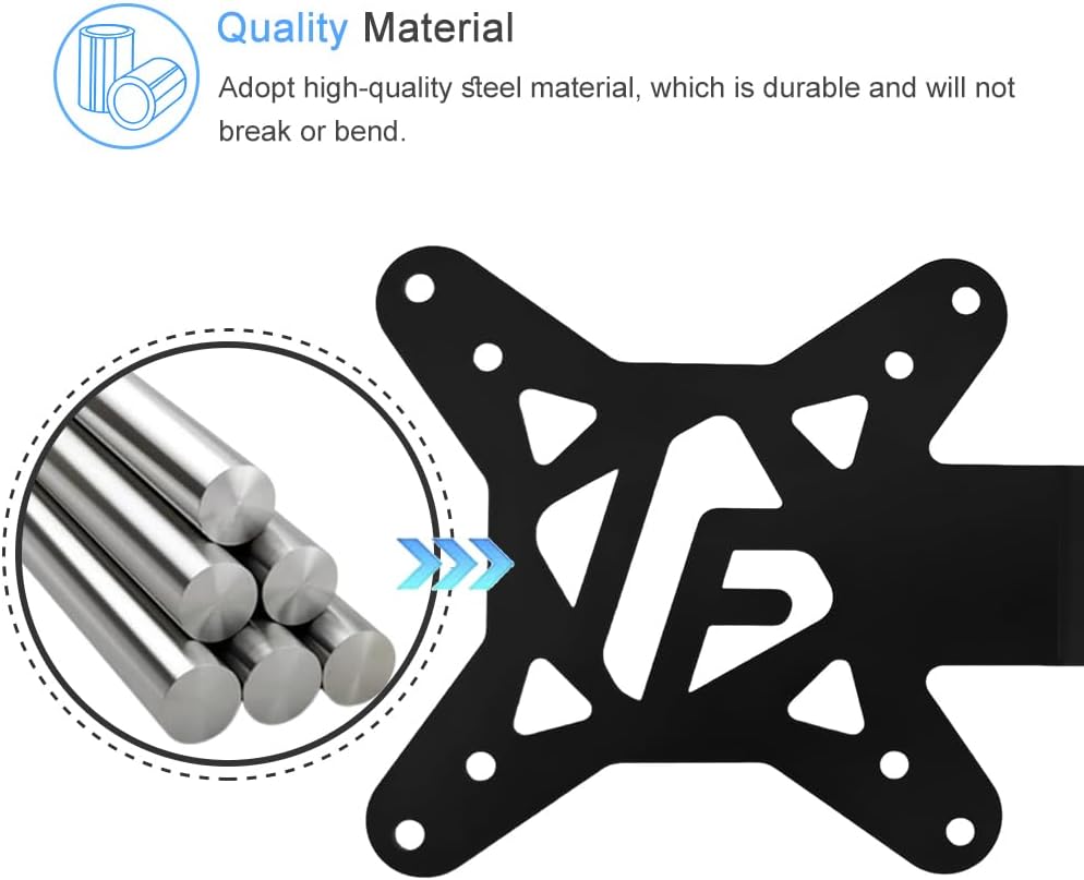 IFCASE Universal Back of Monitor, Monitor Arm Extension Metal VESA Mount Adapter Extender Plate for Mini PC CPU Computer Compatible with Intel NUC (Black) 2 Pack