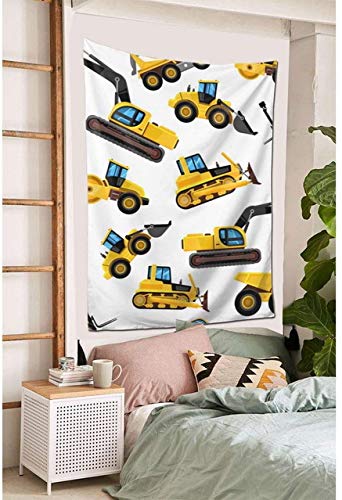 image for JJLIN Heavy Machinery Vehicles Pattern Wall Hanging Tapestries Wall De