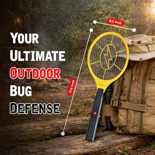 image for DEVOGUE® Electric Fly Swatter – Battery Operated Bug Zapper Racket,