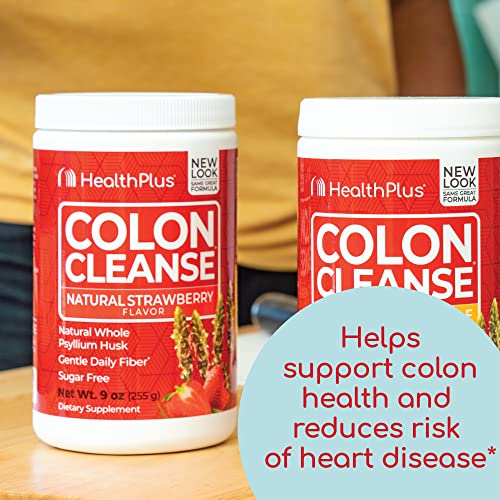 Health Plus Colon Cleanse - Natural Daily Fiber - No Artifical Flavors, Natural Sweetener, Gluten Free, Detox, Heart Healthy, Strawberry Flavor (9 Ounces, 36 Servings) #TOP6