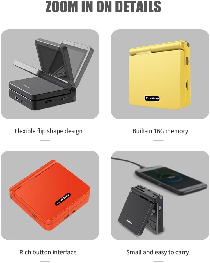 GoolRC Retro Handheld Game Console, with 16G Built-in 2000 Classic Games, Portable Hand Held Open Source Linux System 3.0-in HD IPS Screen Portable Game Console (Red 16GB)